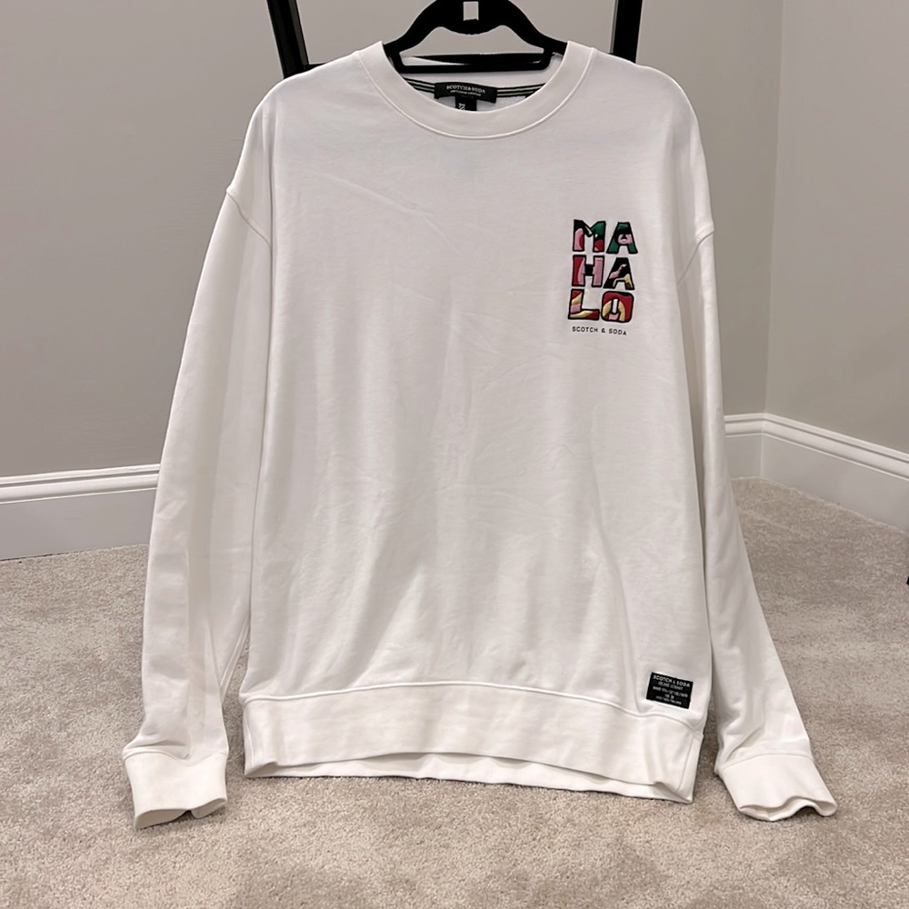 Scotch&Soda Sweatshirt “Mahalo” - White in Men’s Large